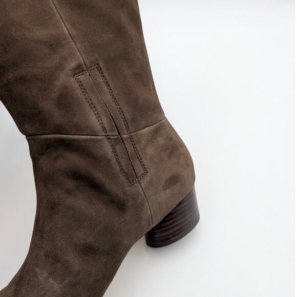 Vince Ramona Square Toe Wide Calf Riding Boots Women's Dark Brown Size US7 EU37 - Picture 12 of 12